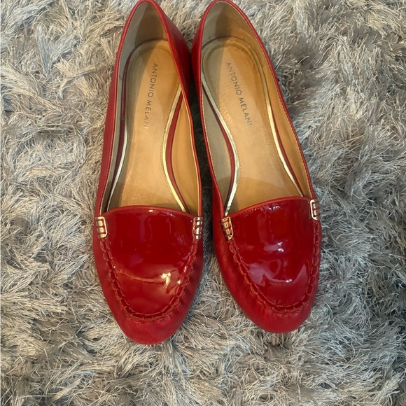 ANTONIO MELANI Glossy Red Flats - Picture 2 of 6